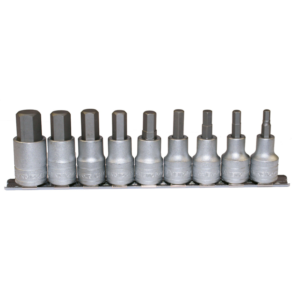 9 Puece 1/2" Drive AF Hex Bit Sockets